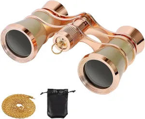 Scicalife 3X25 Theater Glasses Opera Binocular, Binocular with Chain, Wide-Angle Binoculars, Vision Binoculars for Bird Watching, Outdoor Hunting, Travel, Sightseeing