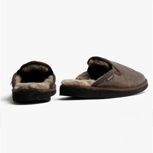Shepherd ADAM Mens Sheepskin Mules Stone Oild Antique