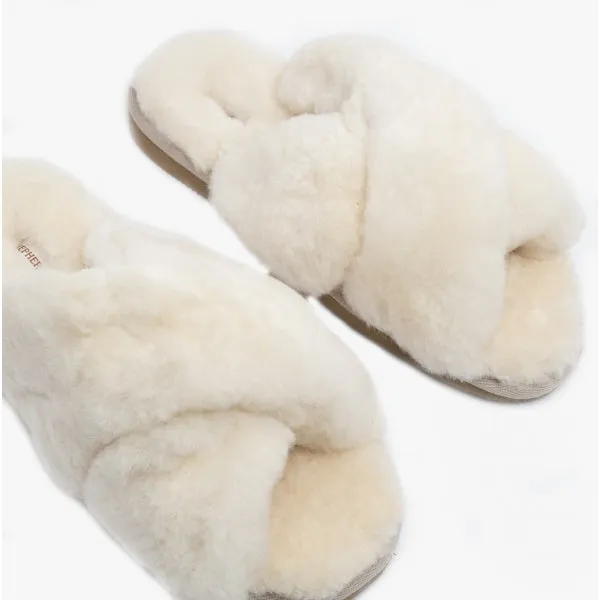 Shepherd LOVISA Womens Sheepskin Mules Creme
