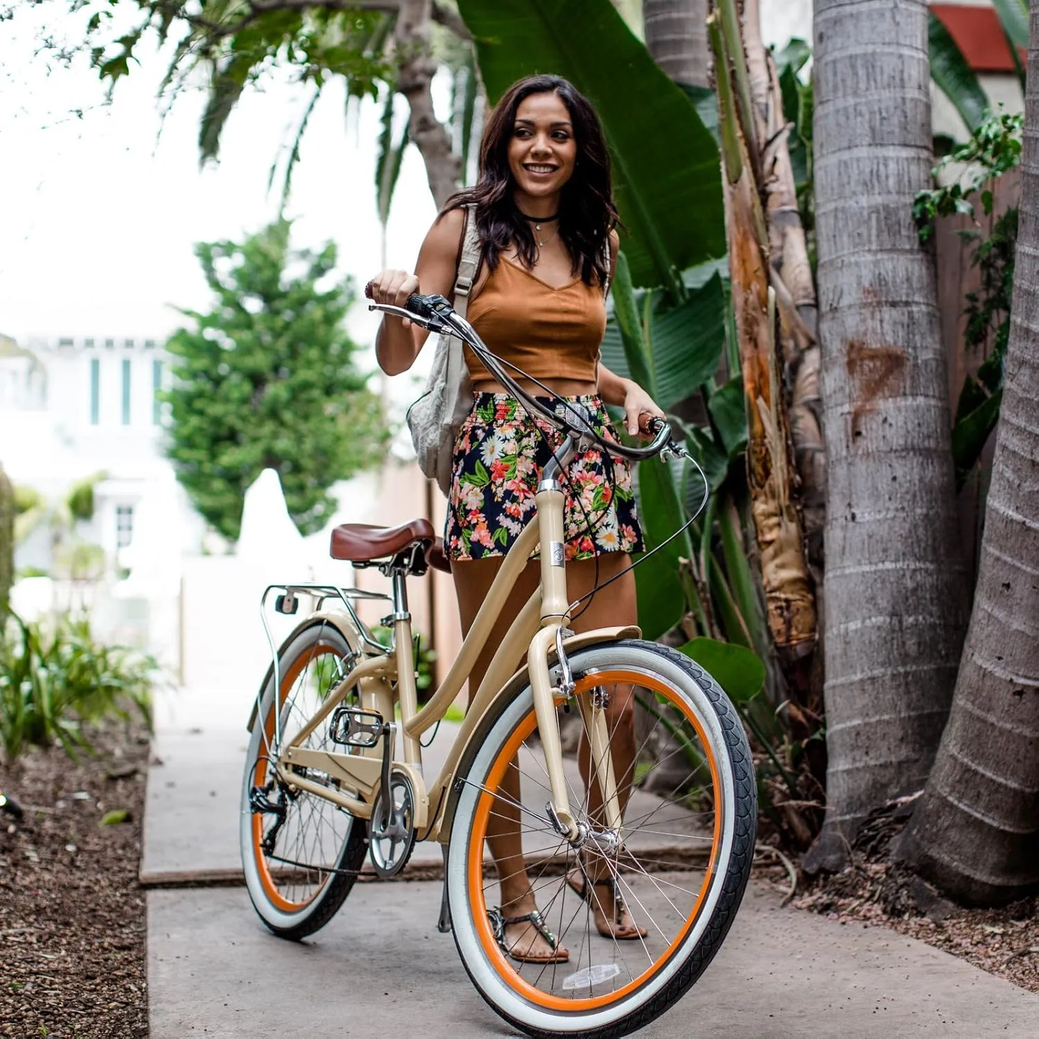 sixthreezero EVRYjourney Women's Beach Cruiser Bike, Step-Through Touring Hybrid Bicycle