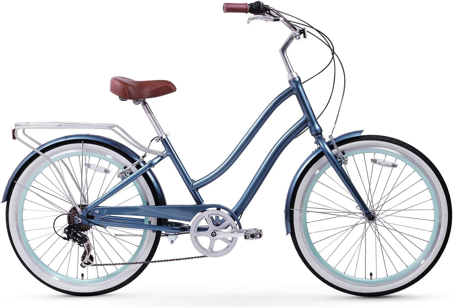 sixthreezero EVRYjourney Women's Beach Cruiser Bike, Step-Through Touring Hybrid Bicycle