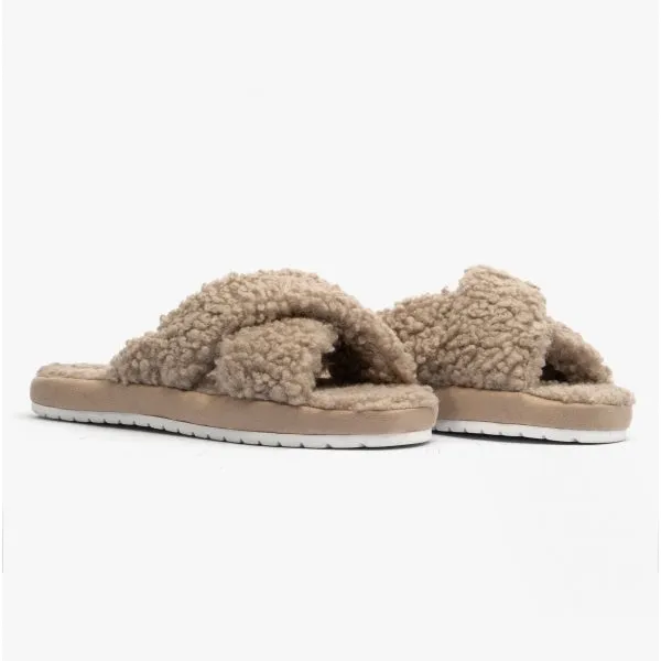 Skechers 167236/TPE COZY SLIDE Womens Slippers Taupe/Natural
