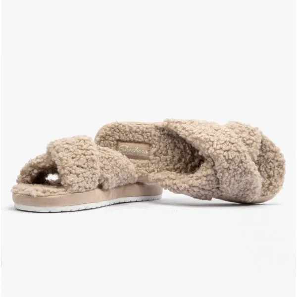 Skechers 167236/TPE COZY SLIDE Womens Slippers Taupe/Natural