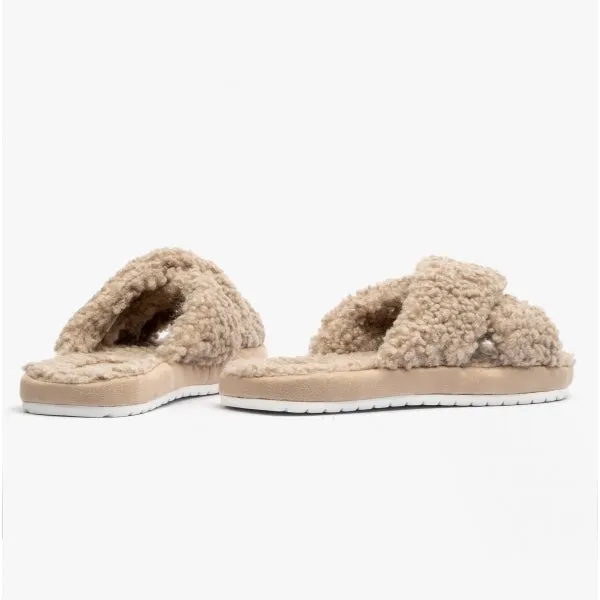 Skechers 167236/TPE COZY SLIDE Womens Slippers Taupe/Natural