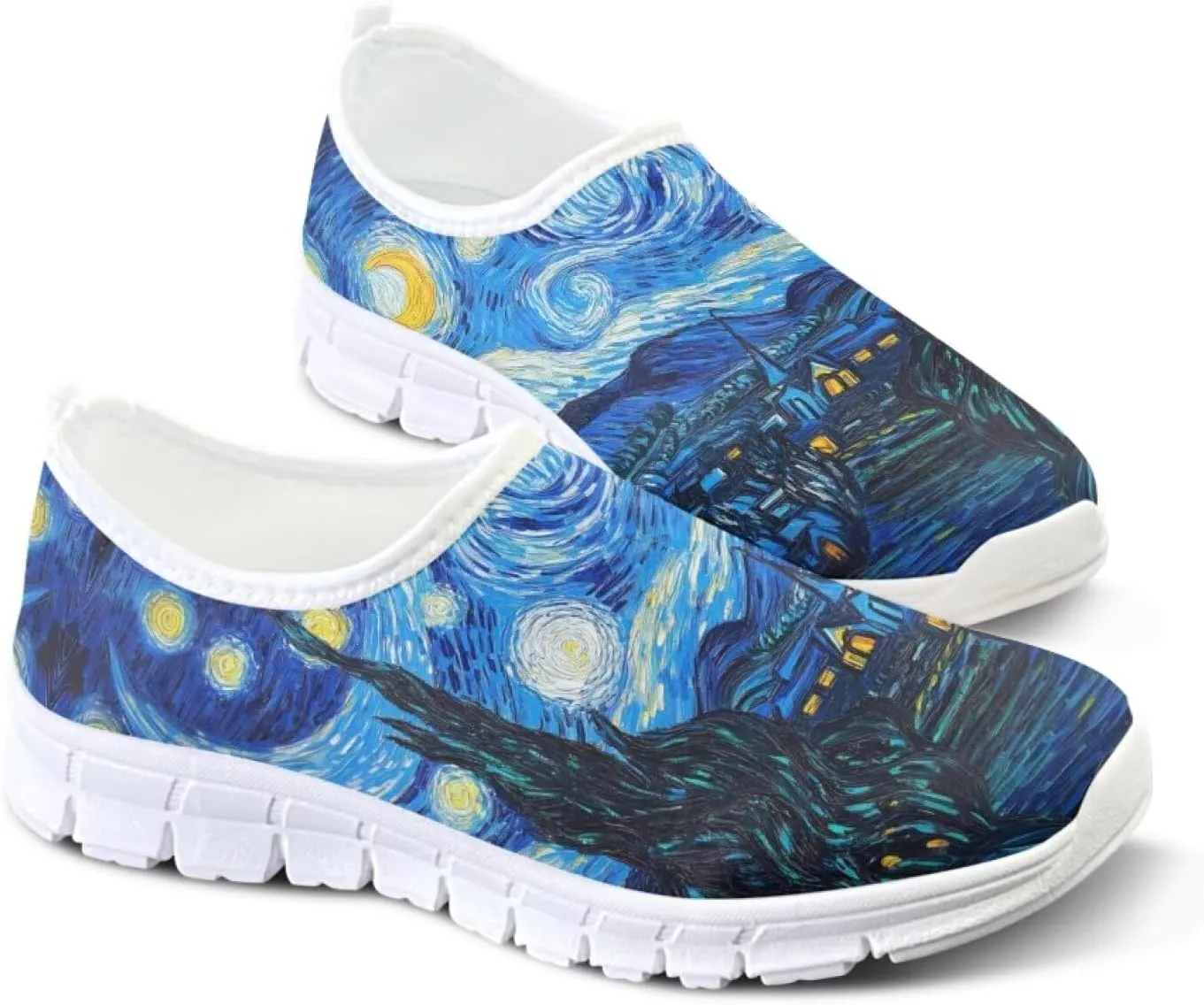 Slip On Walking Shoes for Women Knit Mesh Casual Shoes Non Slip Size 5-10.5