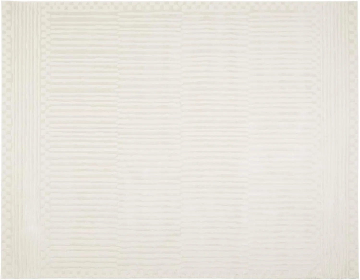 Soloba 7'10"x10' Washable Area Rug for Living Room Bedroom - 100% Recycled Oeko-TEX Certified, Medium Pile, Beige, Cream