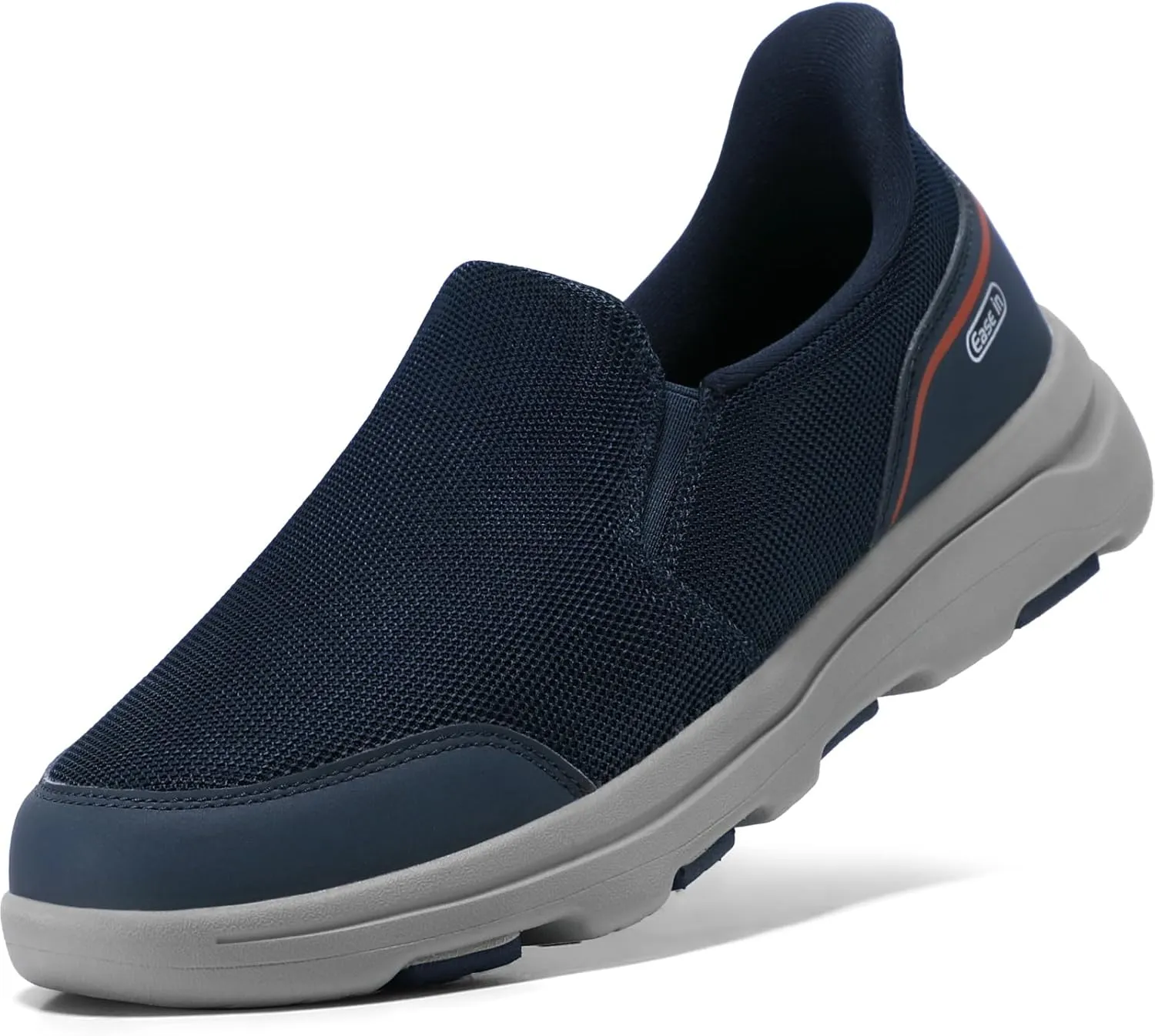 STQ Mens Orthopedic Shoes for Plantar Fasciitis, Comfortable Slip on Walking Shoes for Foot and Heel Pain Relief