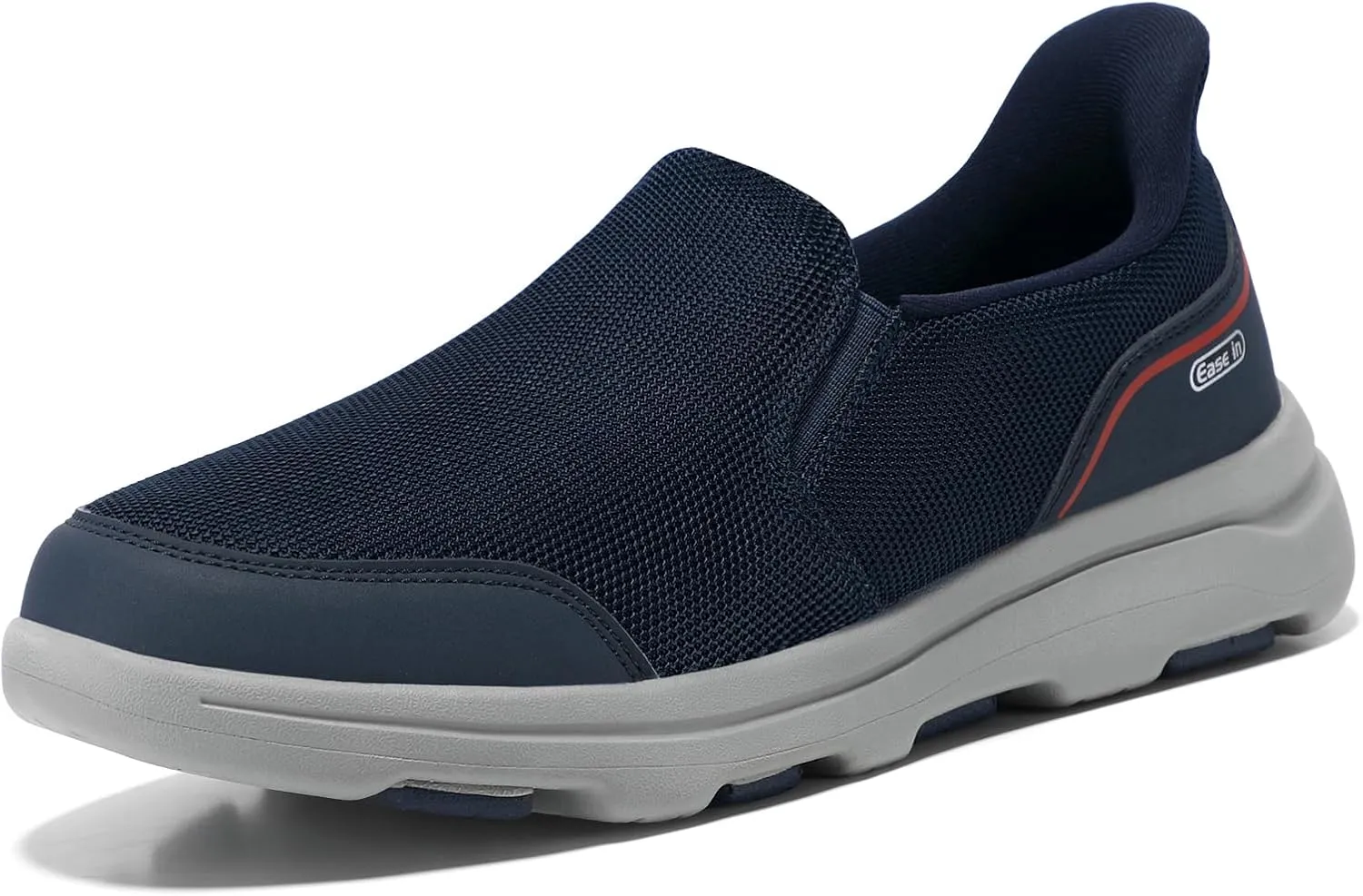 STQ Mens Orthopedic Shoes for Plantar Fasciitis, Comfortable Slip on Walking Shoes for Foot and Heel Pain Relief