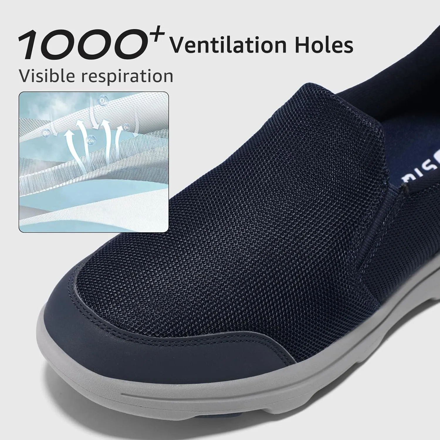 STQ Mens Orthopedic Shoes for Plantar Fasciitis, Comfortable Slip on Walking Shoes for Foot and Heel Pain Relief