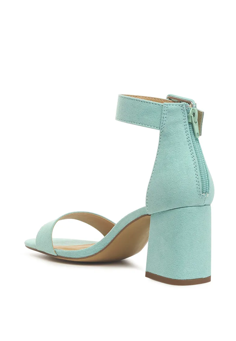 terang mint single strap block heel sandals
