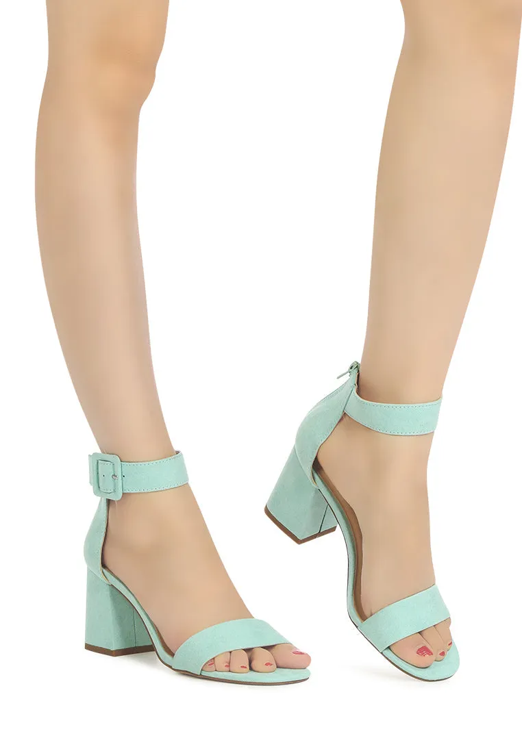 terang mint single strap block heel sandals