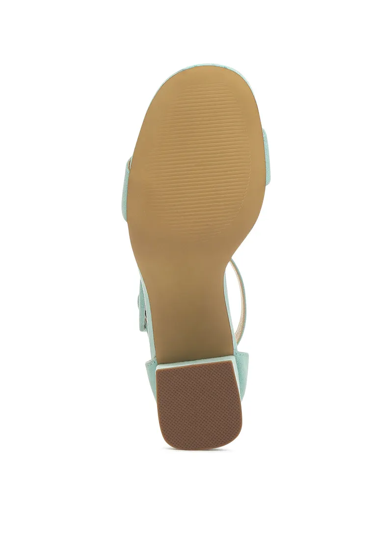 terang mint single strap block heel sandals