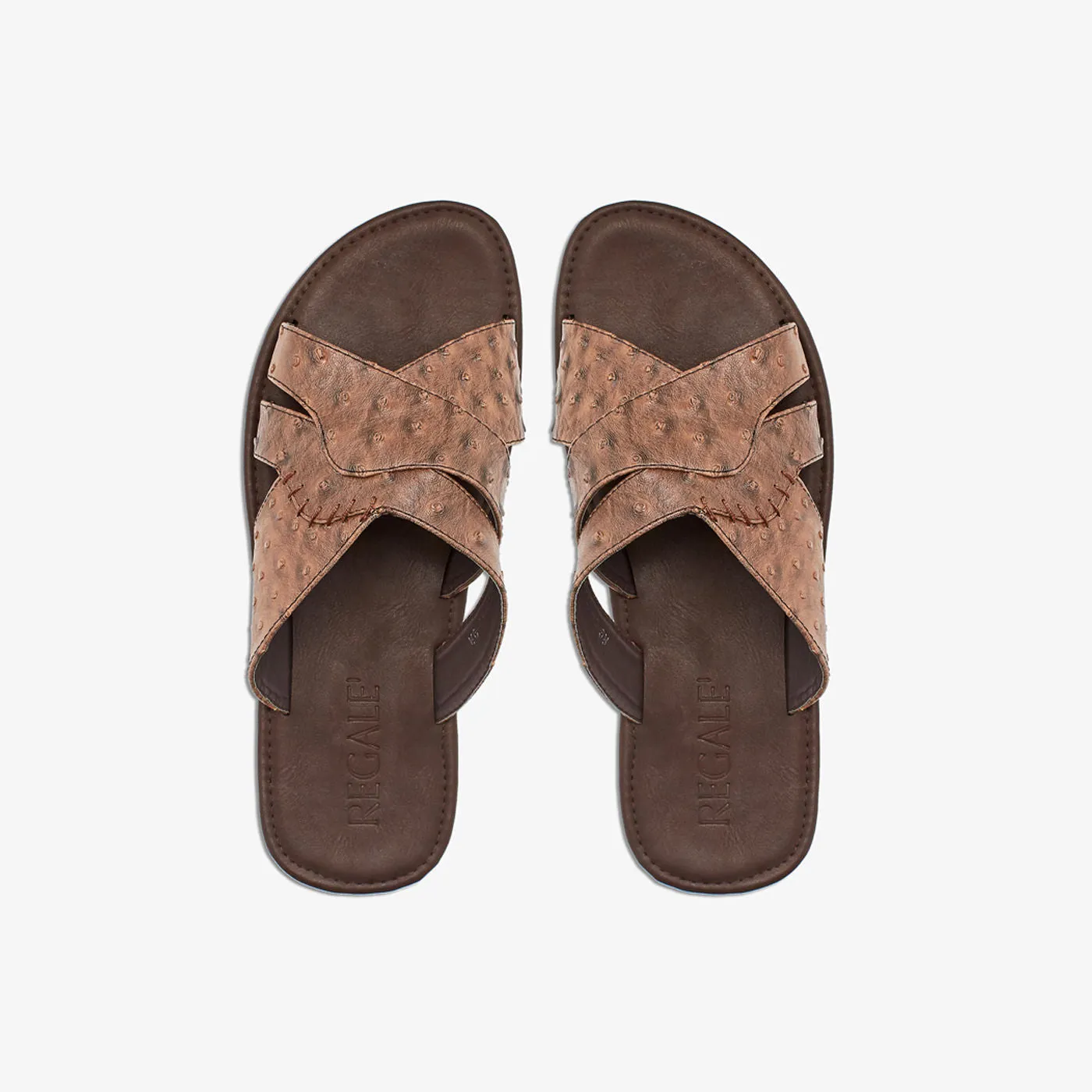 Textured Cross Strap Mens Chappals