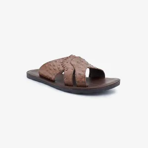Textured Cross Strap Mens Chappals