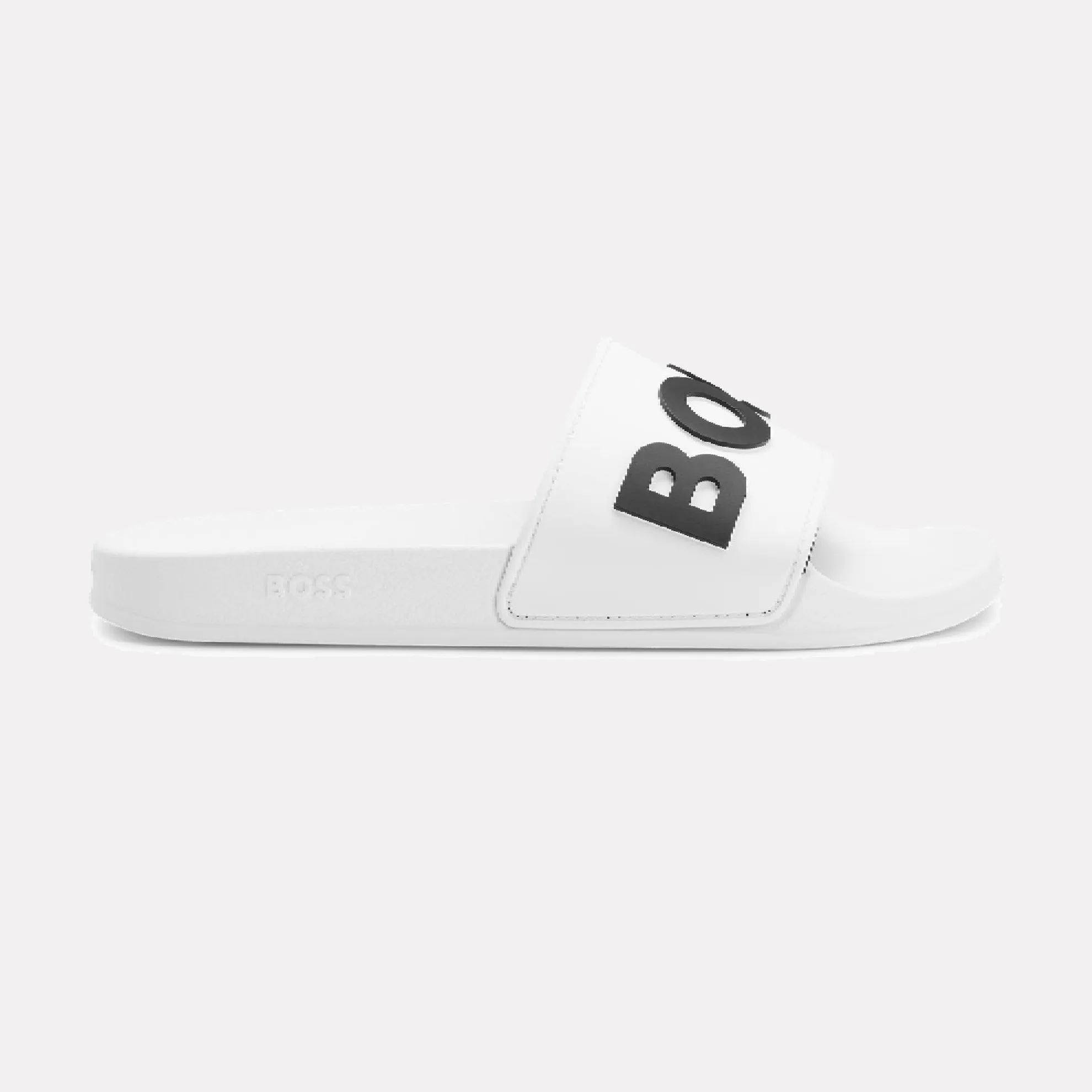 The BOSS Kirk Slide with Contrasting Iconic Logo / White