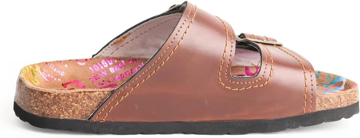 TMA EYES Summer Beach Indoor and Outdoor Anti-skidding Flat Sandals with Two Adjustable Straps