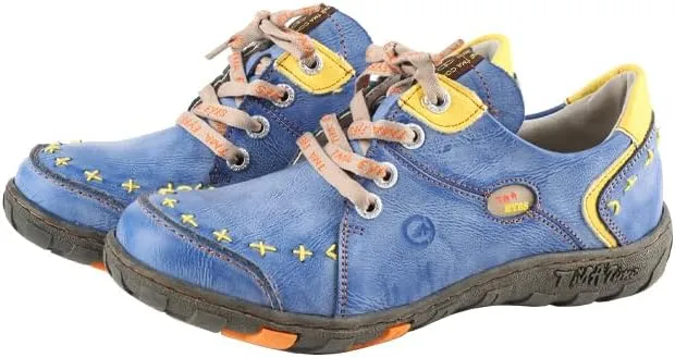 TMA EYES Women's Flat Shoes Lace-Up Fashion Leather Shoes