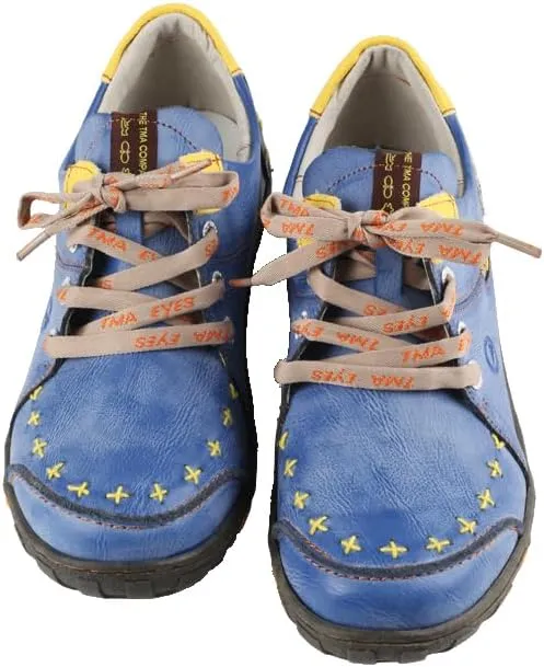 TMA EYES Women's Flat Shoes Lace-Up Fashion Leather Shoes