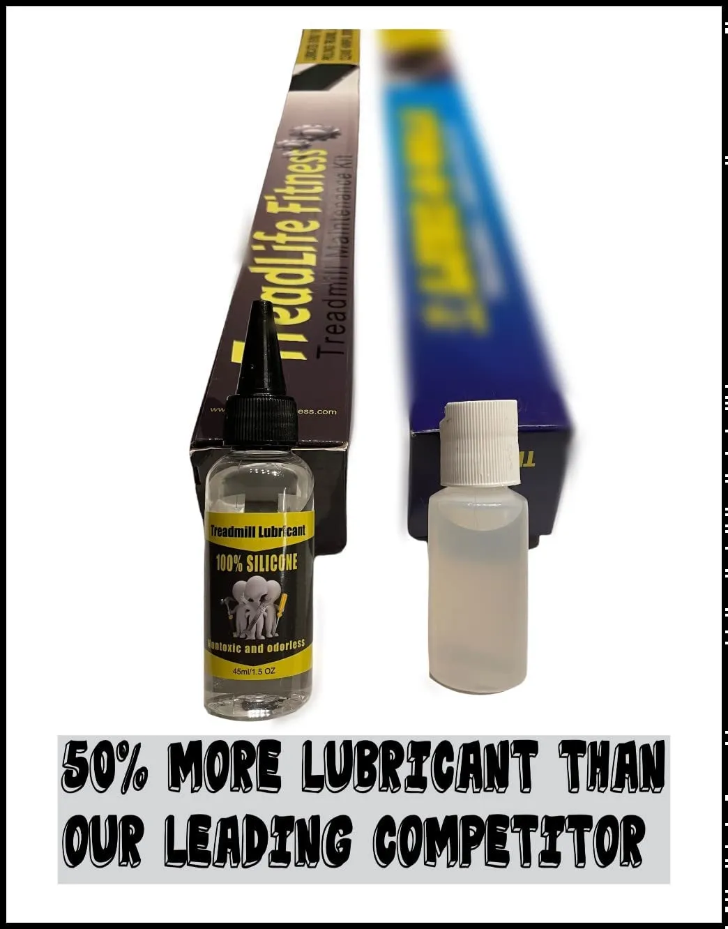 TreadLife Fitness Treadmill Maintenance Kit | 1 Year Supply of Treadmill Lubricant for Belt | 100% Silicone Lube | Extra Wide TruLube Applicator Wand | Directions Included