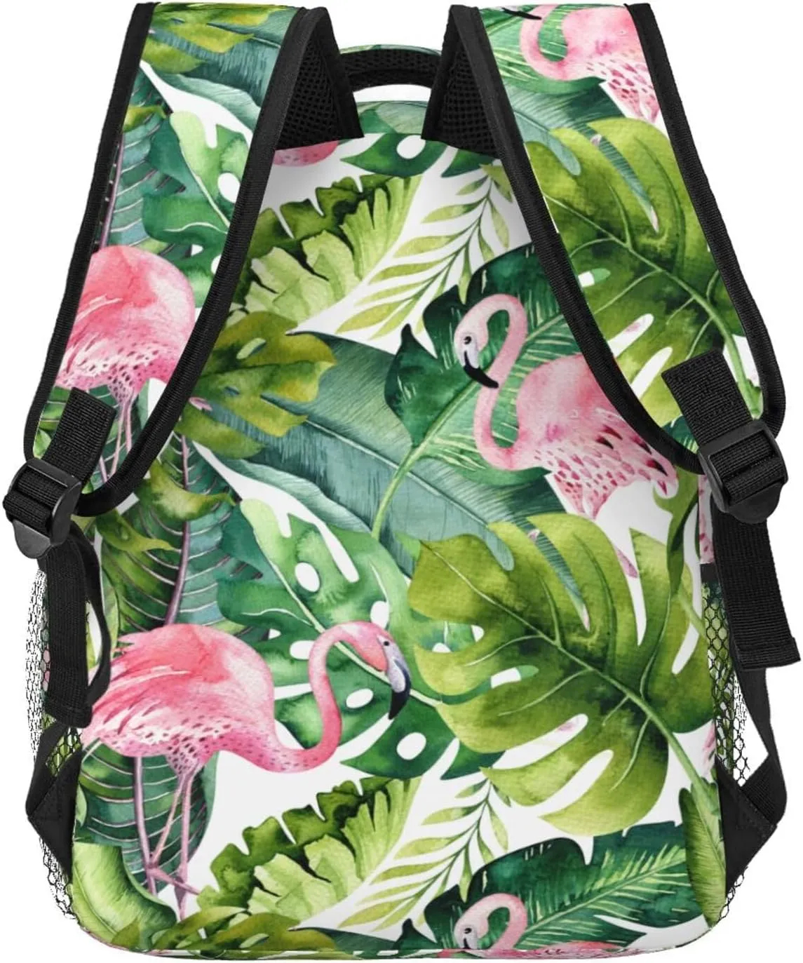 Tropical Flamingo Summer Palm Leaves Backpack For School Laptop Bags Bookbag Big Casual Daypack For Student Girls Boys Kids Teens Travel Sports Work