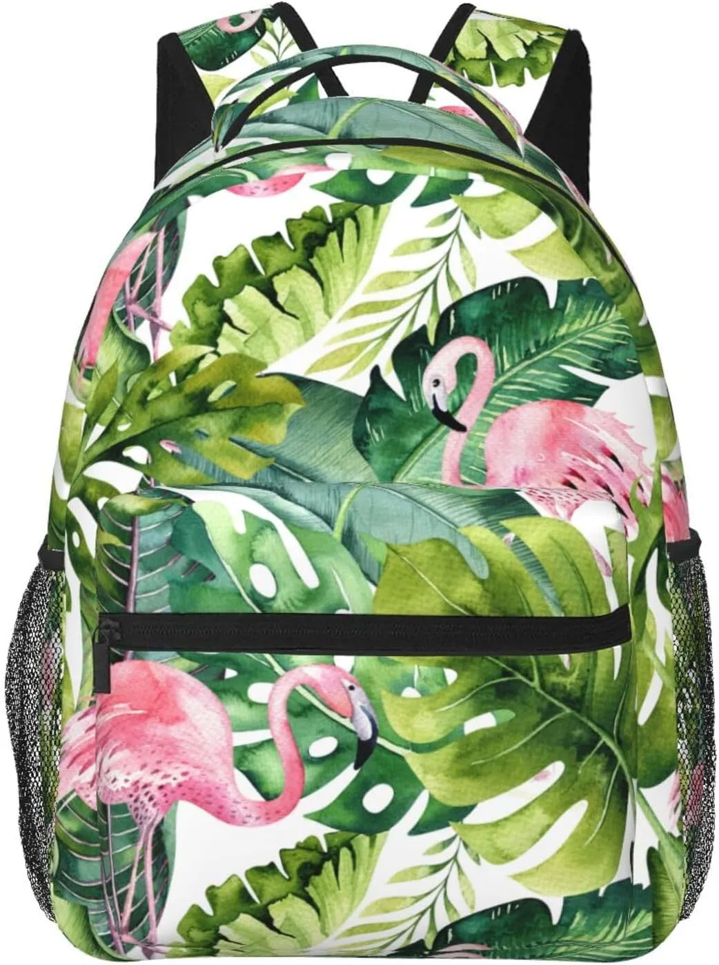 Tropical Flamingo Summer Palm Leaves Backpack For School Laptop Bags Bookbag Big Casual Daypack For Student Girls Boys Kids Teens Travel Sports Work