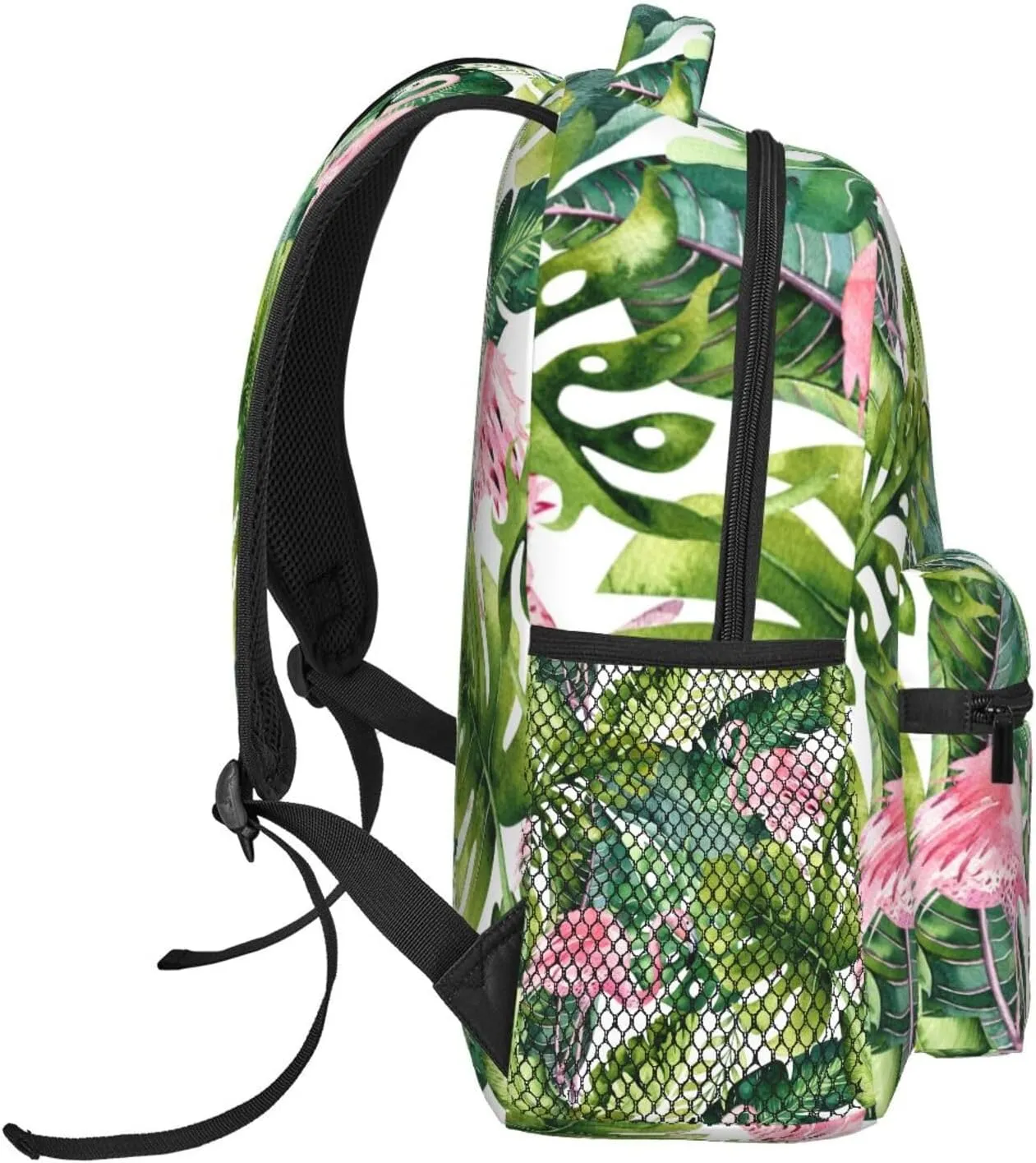 Tropical Flamingo Summer Palm Leaves Backpack For School Laptop Bags Bookbag Big Casual Daypack For Student Girls Boys Kids Teens Travel Sports Work