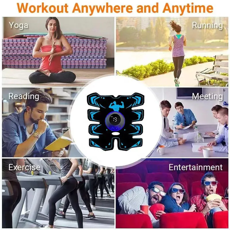USB Rechargeable EMS Muscle Stimulator 3-in-1 Trainer