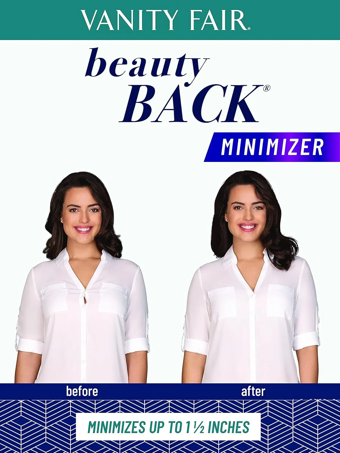 Vanity Fair Women's Beauty Back Smoothing Minimizer Bra, Minimizes Bust Line up to 1.5", Non Padded Cups up to H