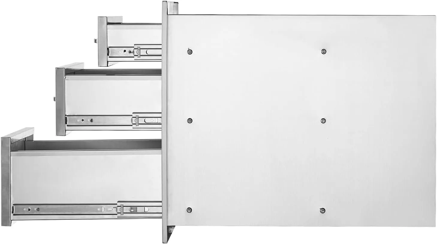 VEVOR 14x20.3 Inch Outdoor Kitchen Drawers Stainless Steel, Flush Mount Triple Drawers, 14W x 20.3H x 23D Inch, with Stainless Steel Handle, BBQ Drawers for Outdoor Kitchens or BBQ Island