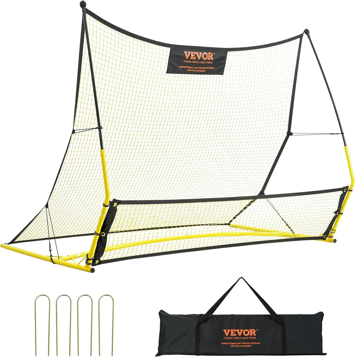 VEVOR Soccer Trainer，Portable Soccer Rebounder Net, Iron Soccer Practice Equipment, Sports Football Rebounder Wall with Portable Bag, Perfect for Team Solo Training, Passing, Volley