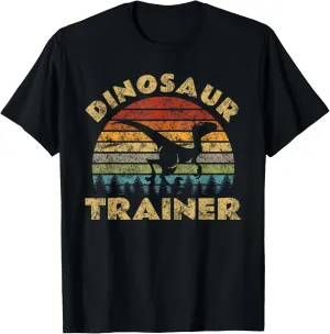 Vintage Dinosaur Trainer Halloween Costume Retro Sunset Dino T-Shirt