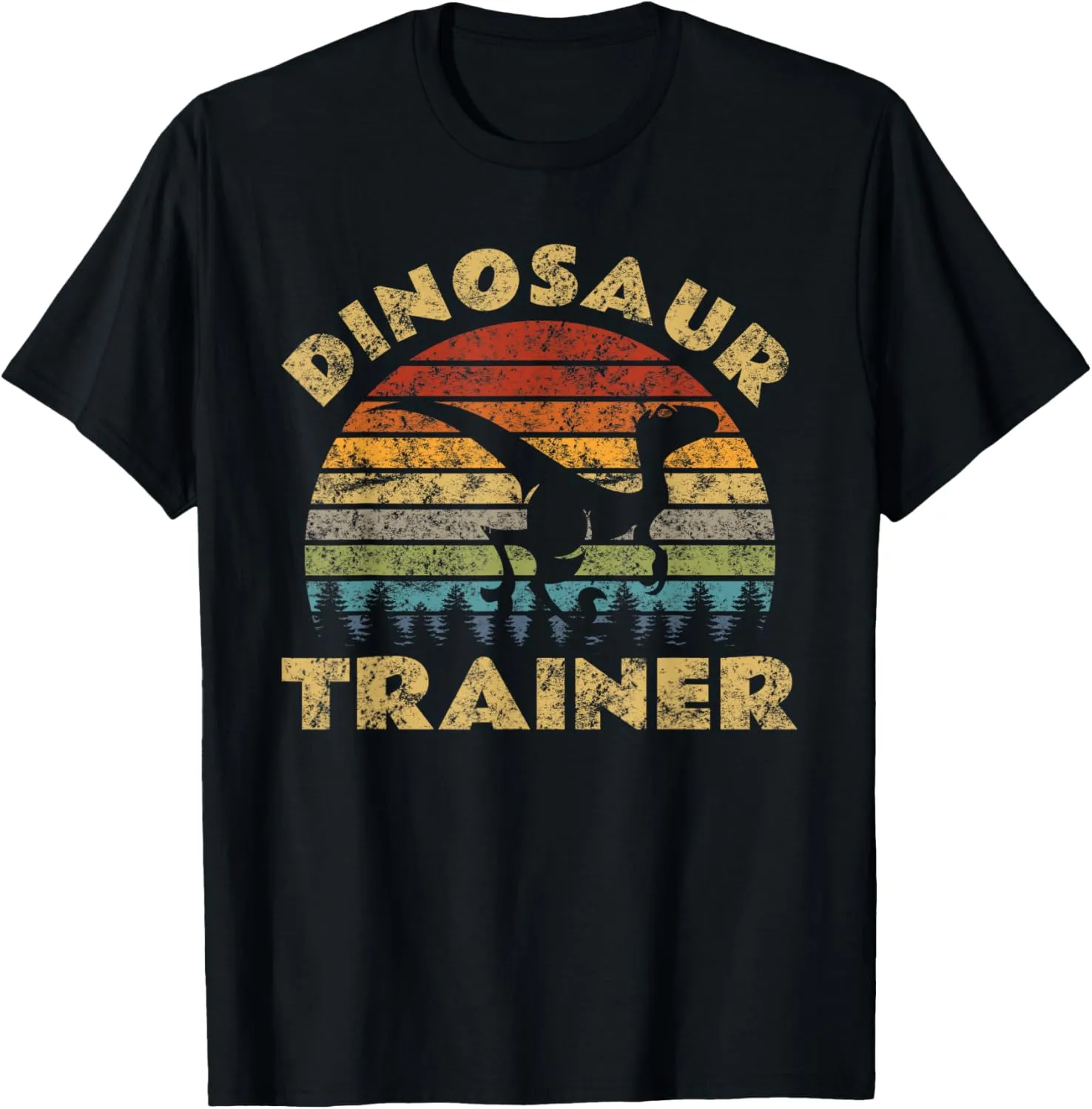 Vintage Dinosaur Trainer Halloween Costume Retro Sunset Dino T-Shirt