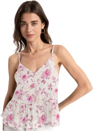 visesunny Summer Ruffle Spaghetti Strap Camisole V Neck Tank Top for Women Sleeveless Loose Fit Cami XS-2XL 2025