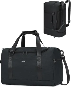 WANDF For Spirit Airlines Personal Item Bag 18x14x8 Travel Duffel Bag Weekender Overnight Bag Carry-on Luggage for Women （Black）