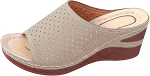 Wedge Sandals for Women Hollow Platform Shoes Slip On Walking Sandals Arch Support Wedge Slide Comfortable Open Toe Wedges Sport Slippers for Women Indoor and Outdoor Casual Breathable Shoes