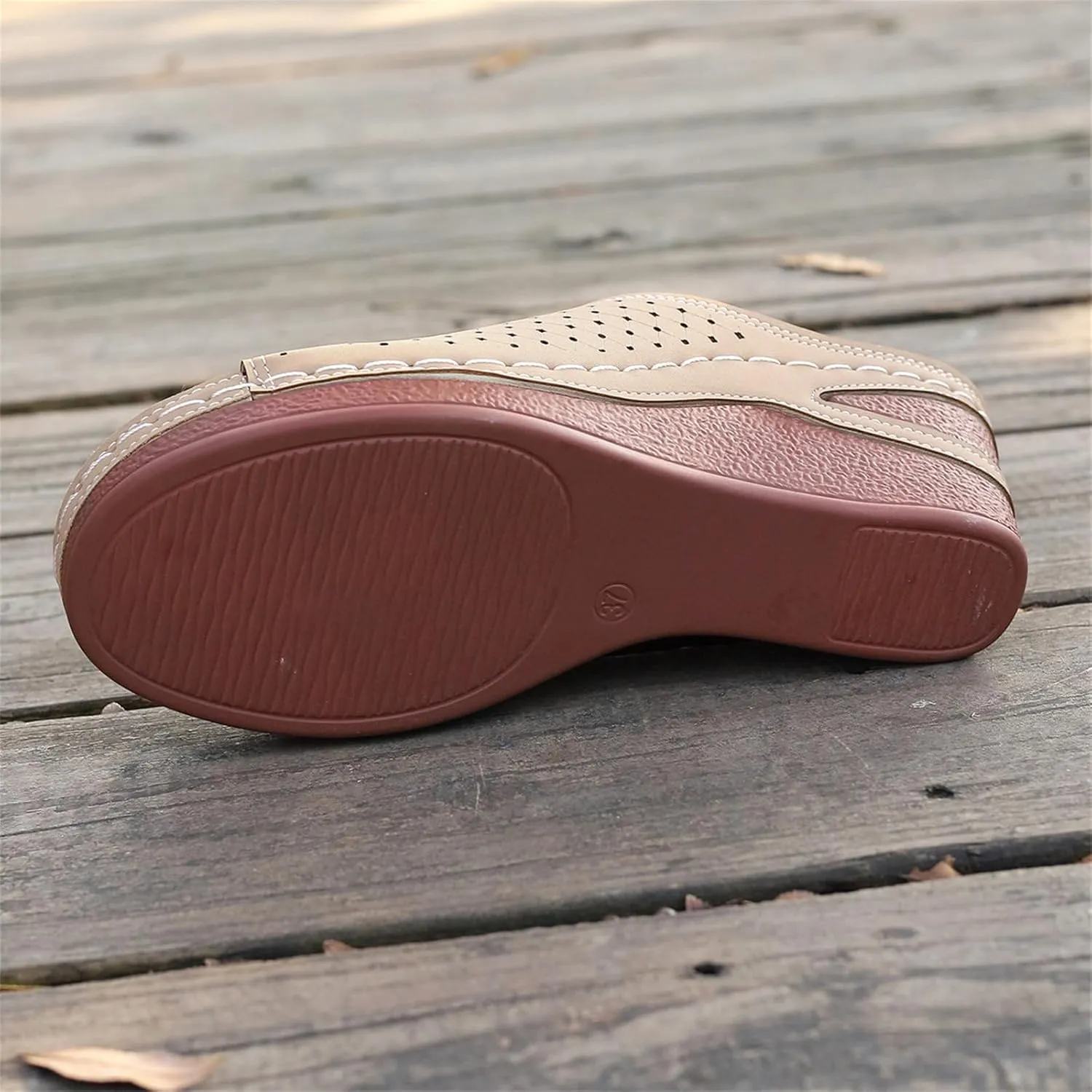 Wedge Sandals for Women Hollow Platform Shoes Slip On Walking Sandals Arch Support Wedge Slide Comfortable Open Toe Wedges Sport Slippers for Women Indoor and Outdoor Casual Breathable Shoes