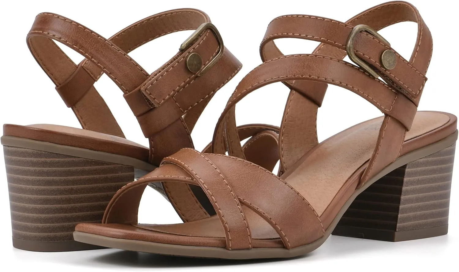 WHITE MOUNTAIN Women's Let Go Block Heel Sandal