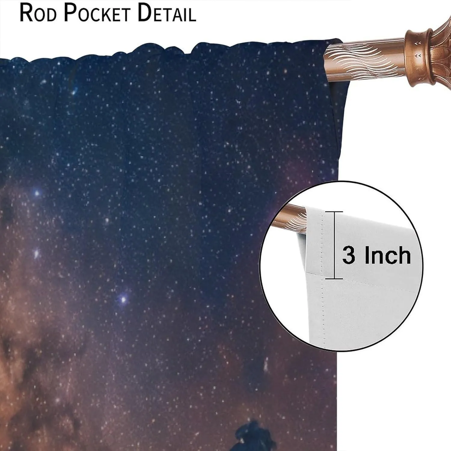 Winter Cabin Jungle Blackout Curtains for Bedroom/Living Room, Fantasy Galaxy Starry Scenery Thermal Insulated Curtains Rod Pocket Window Drapes, 2 Panels/Each 27.5" W x 63" L