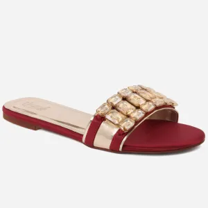 Women "IRINA" Gemstone Wide Fit Backless Slippers