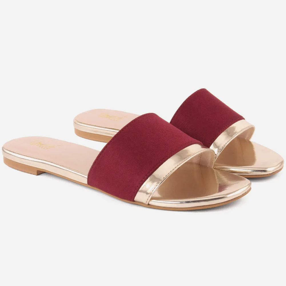 Women "MORAN" Glitter Mat Finish Slip On Slippers