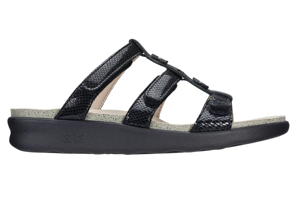Women's Naples Slide Sandal in Black Snake