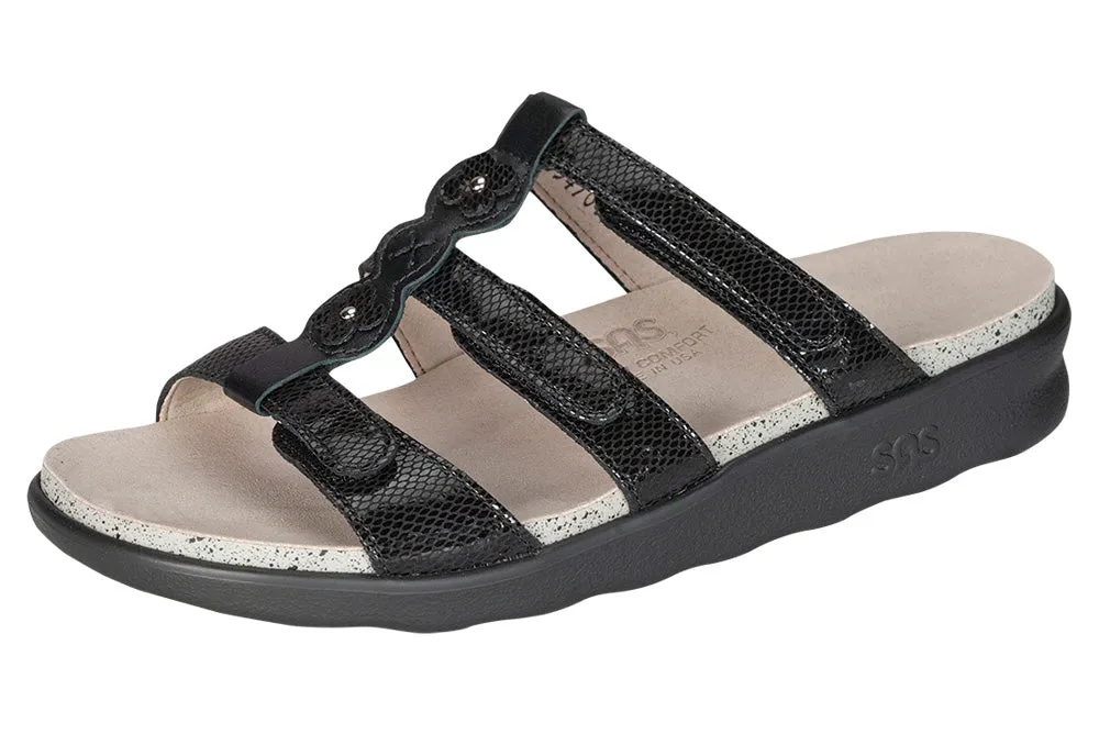 Women's Naples Slide Sandal in Black Snake