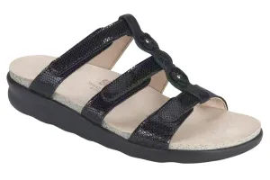 Women's Naples Slide Sandal in Black Snake