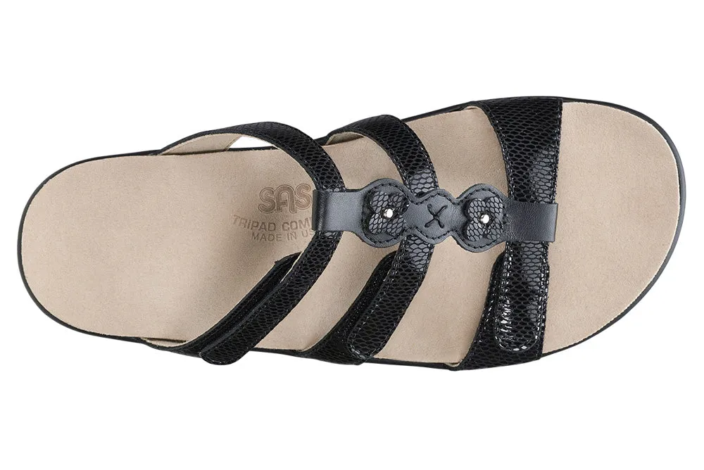 Women's Naples Slide Sandal in Black Snake