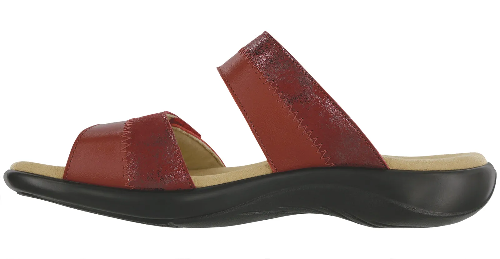 Women's Nudu Slide Leather Sandal in Ruby / Cabernet