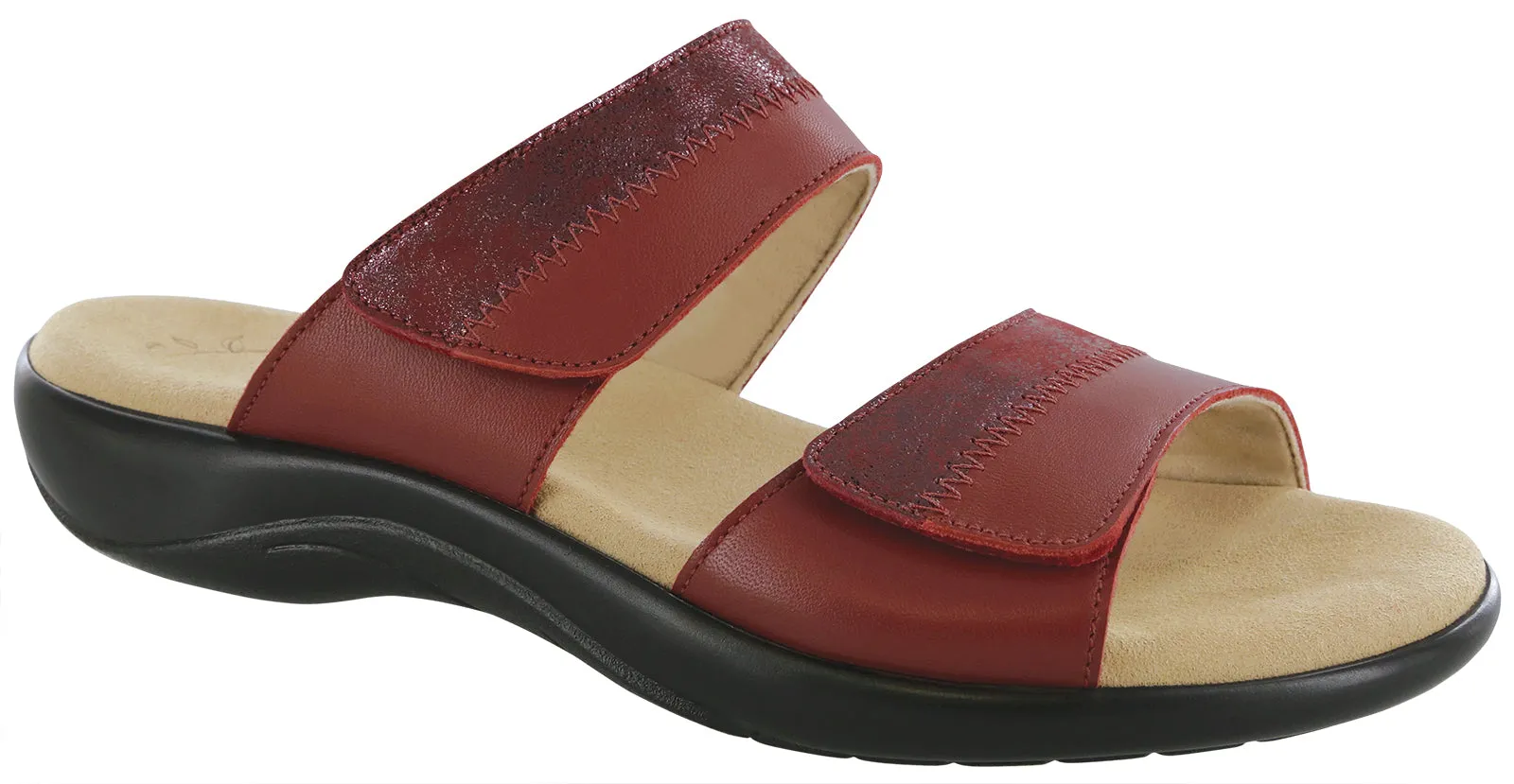 Women's Nudu Slide Leather Sandal in Ruby / Cabernet
