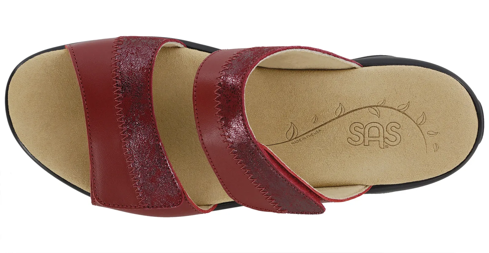 Women's Nudu Slide Leather Sandal in Ruby / Cabernet