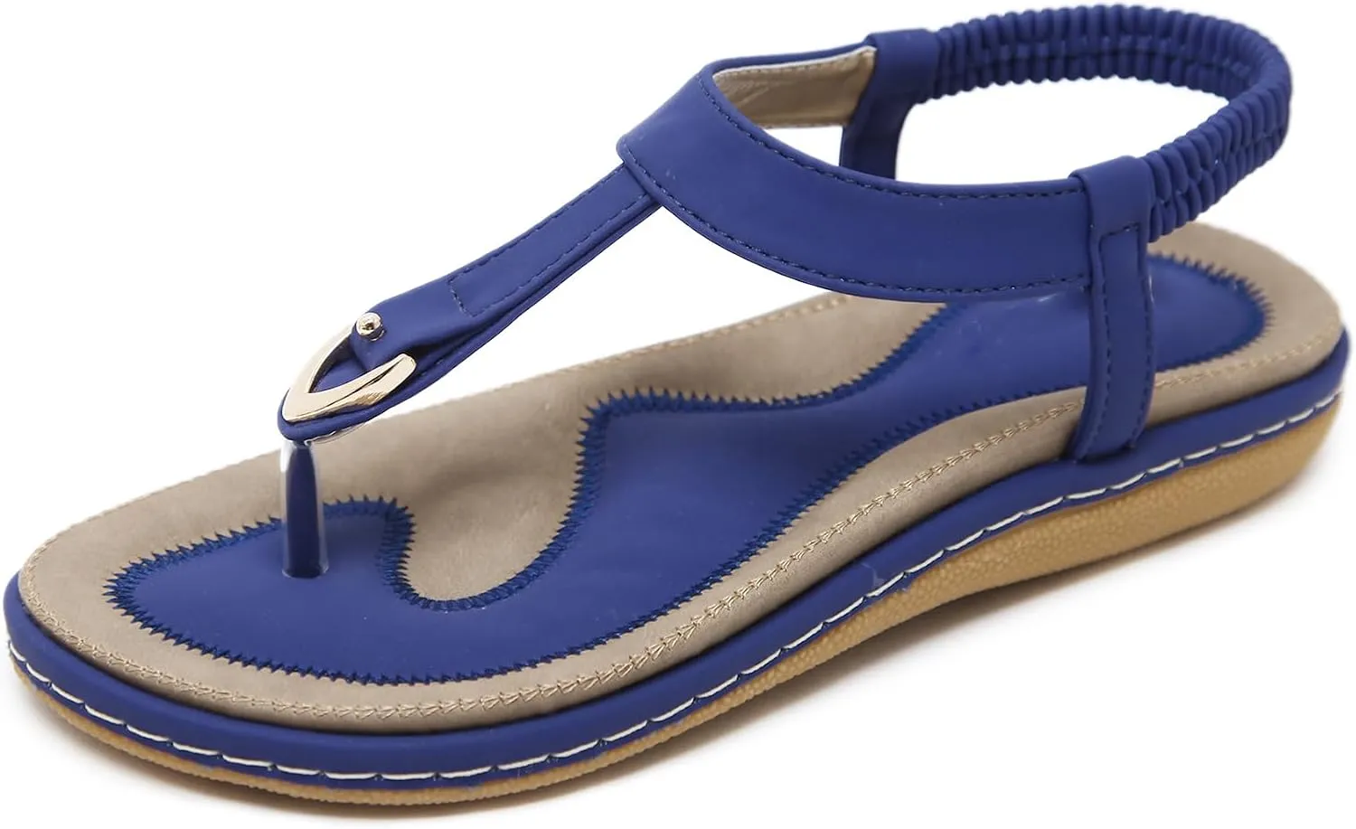 Women's Sandals Bohemia Summer Vintage Beach Flats Beaded Ankle Strappy Sandal Athletic Hiking Sandals Outdoor Walking Sandals