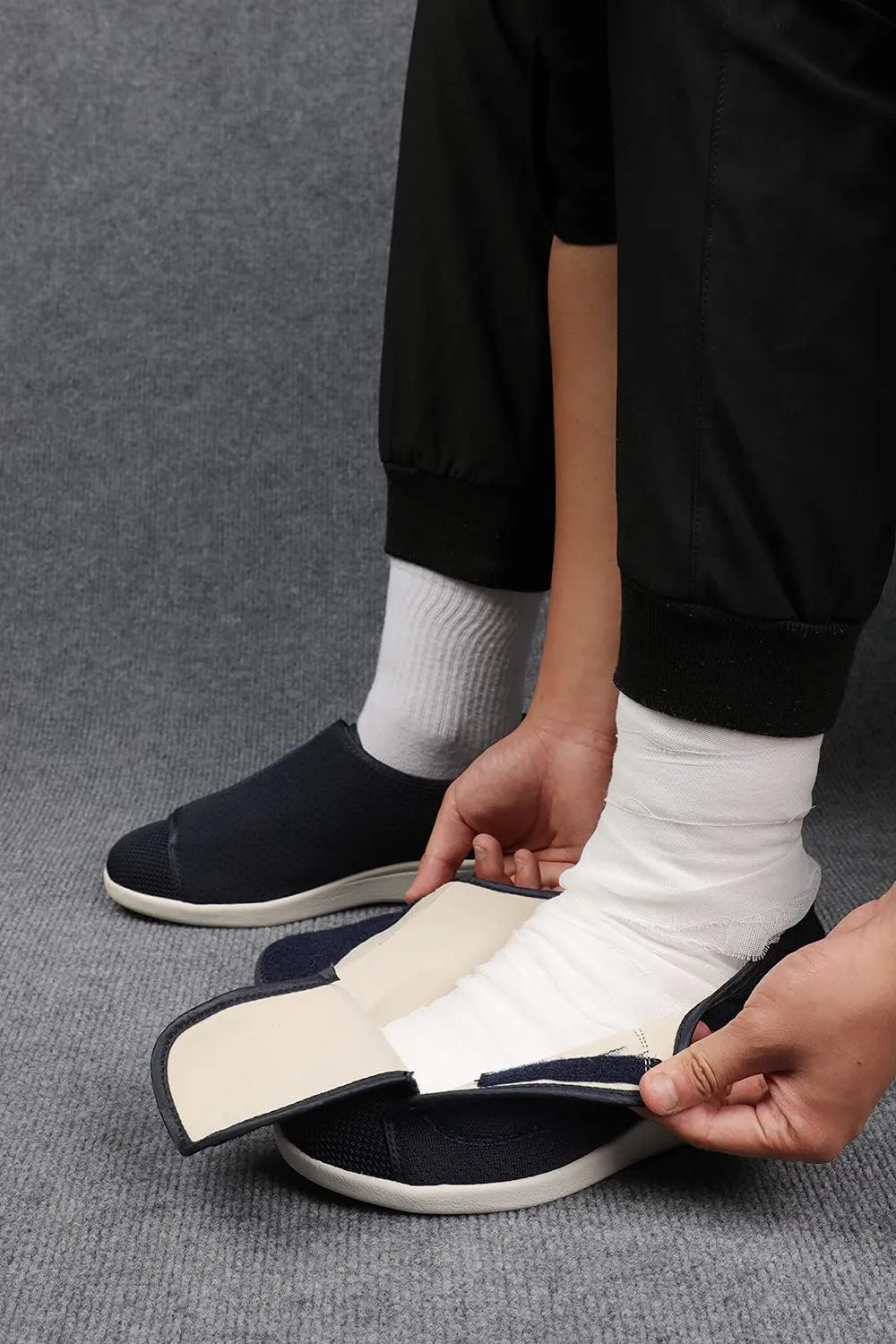 Women's Wide Width Shoes - Walking Adjustable Wide Comfort Women’s Diabetes Shoes for Diabetic Edema Plantar Fasciitis Bunions Arthritis Swollen Feet