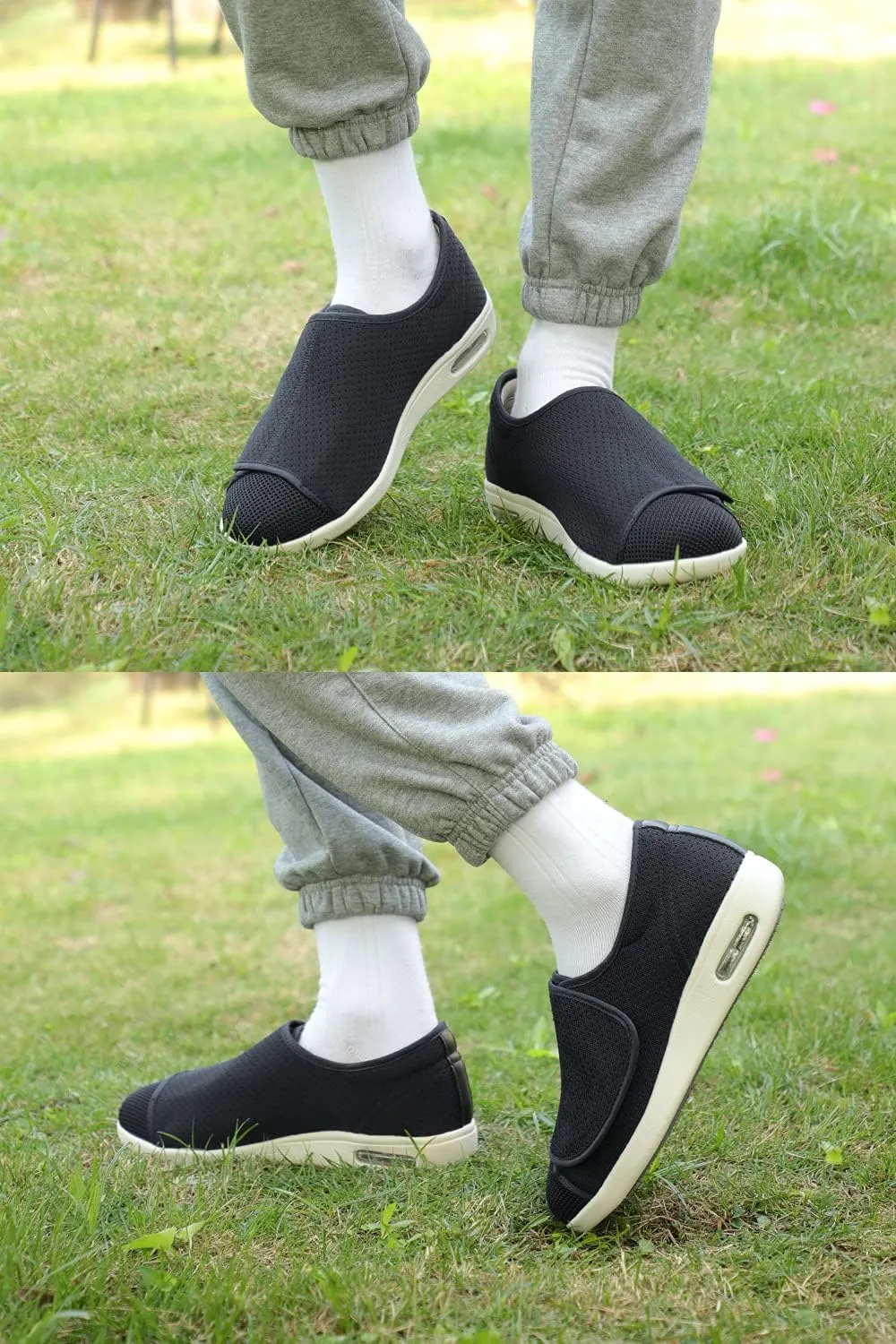 Women's Wide Width Shoes - Walking Adjustable Wide Comfort Women’s Diabetes Shoes for Diabetic Edema Plantar Fasciitis Bunions Arthritis Swollen Feet